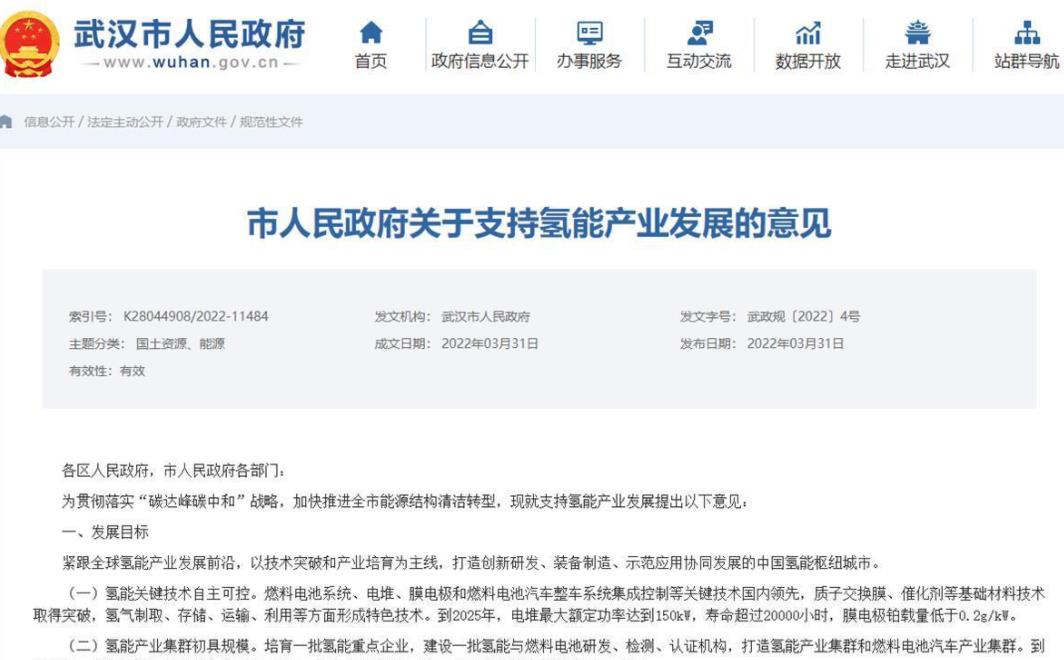 武漢支持氫能產業發展,2025年氫能產業鏈年營業收入計劃達到500億元.jpg
